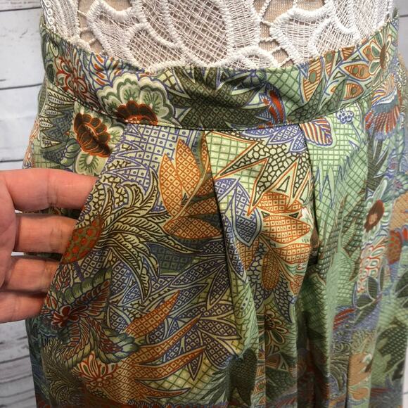 Vintage AGILE tropical Blouse & midi skirt set in green both medium - Picture 7 of 12
